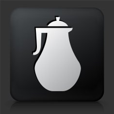 Black Square Button with Pitcher