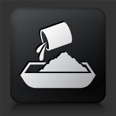 Black Square Button with Cement Icon