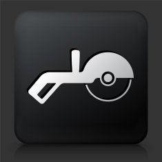 Black Square Button with Saw Tool Icon