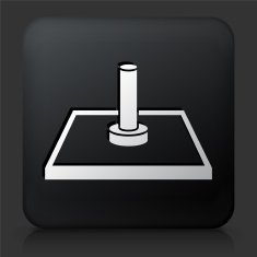 Black Square Button with Construction Icon N4