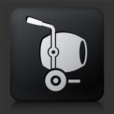 Black Square Button with Cement Icon N3