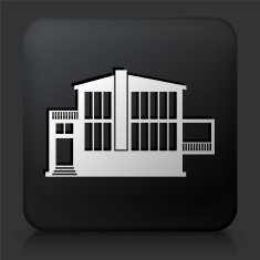 Black Square Button with Building Icon N27