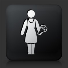 Black Square Button with Wife Icon
