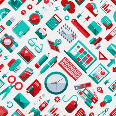 Flat Design Elements Seamless Pattern N6