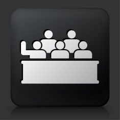 Black Square Button with Audience Icon