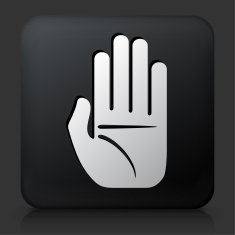 Black Square Button with Palm Reading