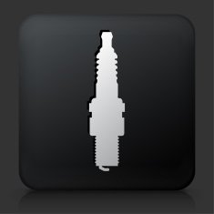 Black Square Button with Plant Tool Icon