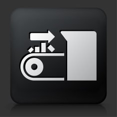 Black Square Button with Input on Conveyor Belt