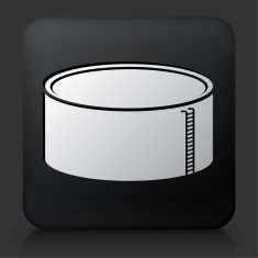Black Square Button with Gas Container Icon