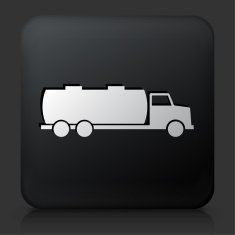 Black Square Button with Gas Truck Icon N2
