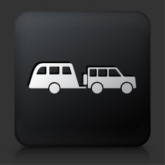 Black Square Button with Moving Car Icon N2