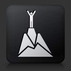 Black Square Button with Top of the Mountain