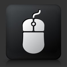 Black Square Button with Computer Mouse Icon N10