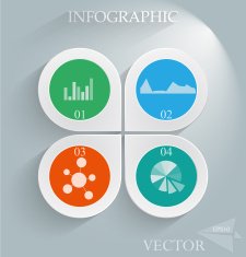 Abstract 3D paper infographics-vector illustration