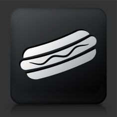 Black Square Button with Hotdog Icon N2