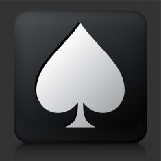 Black Square Button with Spades Icon N2