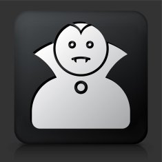 Black Square Button with Dracula Icon
