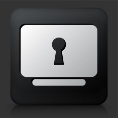 Black Square Button with Key Hole Icon N2