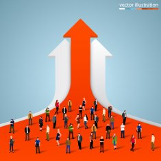 People crowd on the graph