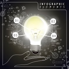 vector idea bulb infographic elements N2