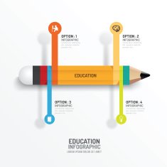 Education pencil Infographics Creative Template Vector N2