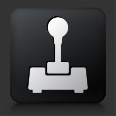 Black Square Button with Joystick Icon