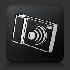 Black Square Button with Digital Camera Icon N4