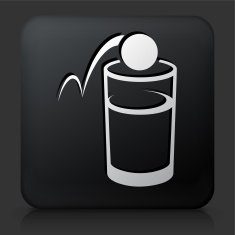 Black Square Button with Beer Pong Icon