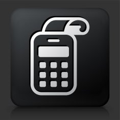 Black Square Button with Calculator Icon N3