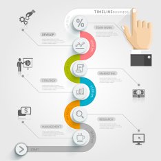 Business timeline infographic template N7