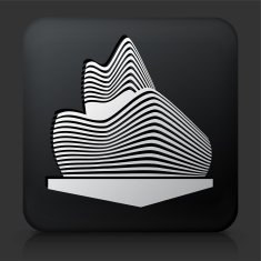 Black Square Button with Buildings Icon N4