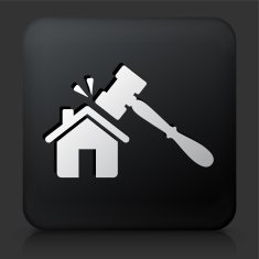 Black Square Button with Home Court Icon