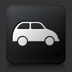 Black Square Button with Car Icon N3