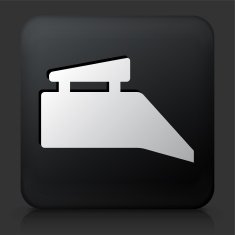 Black Square Button with Bee Hive Smoker Icon