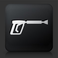 Black Square Button with Pesticide Sprays Icon
