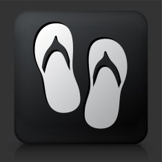 Black Square Button with Sandles Icon