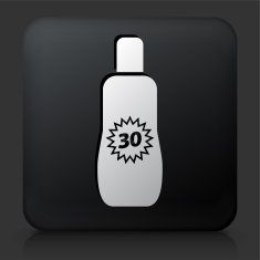 Black Square Button with Sunblock
