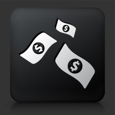 Black Square Button with Money Icon