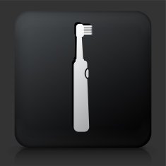Black Square Button with Electric Toothbrush Icon N2