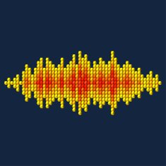 Yellow sound waveform made of cubes
