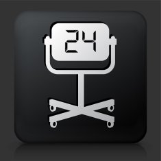 Black Square Button with Game Clock