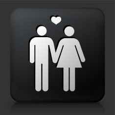 Black Square Button with Couple N2