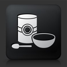 Black Square Button with Oatmeal Icon