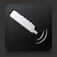 Black Square Button with Metal Detector Icon