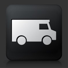 Black Square Button with Truck Icon N5