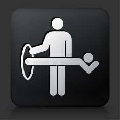 Black Square Button with Magic Trick Icon