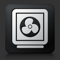 Black Square Button with Laundry Machine Icon