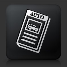 Black Square Button with Auto Book Icon