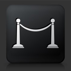 Black Square Button with Line Rope Icon