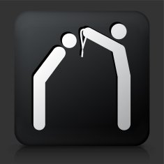 Black Square Button with Medal Award Icon